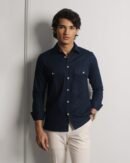 Navy Blue Double Pocket Full Sleeve Shirt