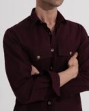 Maroon Double Pocket Full Sleeve Shirt