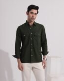 Green Double Pocket Full Sleeve Shirt