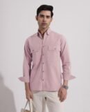 Pink Double Pocket Full Sleeve Shirt