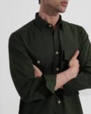 Green Double Pocket Full Sleeve Shirt