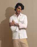 White Double Pocket Full Sleeve Shirt