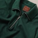 Forest Green Textured Zipper Polo