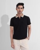 Black Contrast Collar Polo