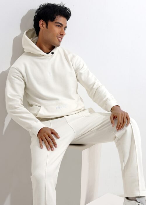 White hoodie and joggers