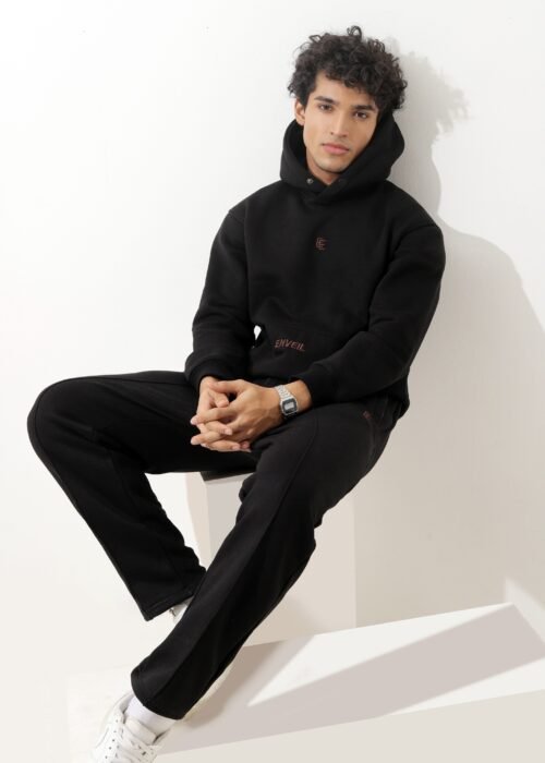 Black hoodie and joggers