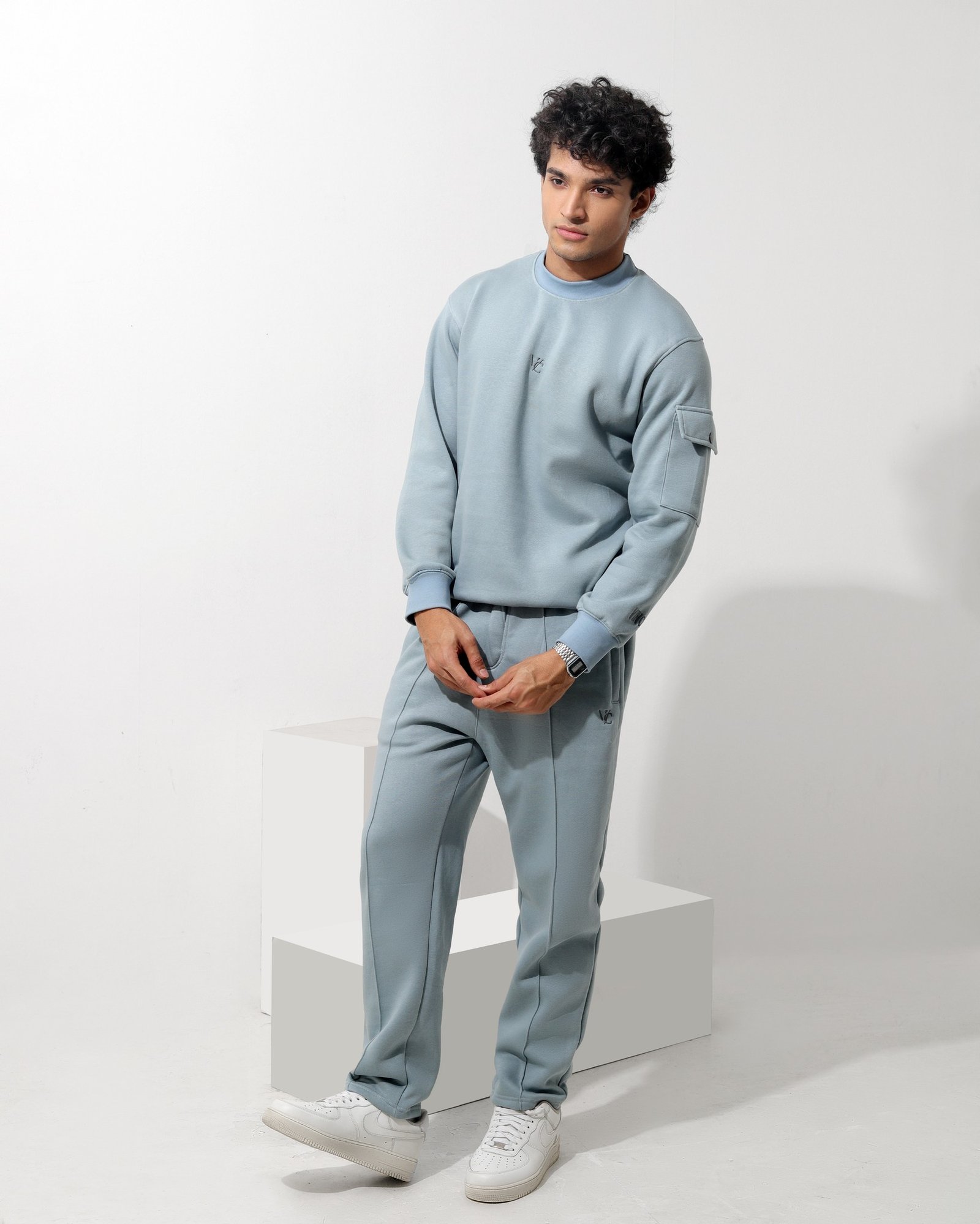 Sky blue sweatshirts and joggers