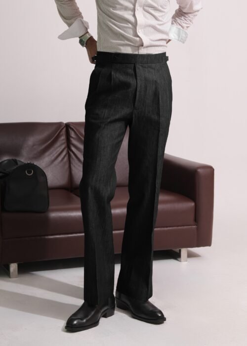 Pleated Denim Gurkha - Black